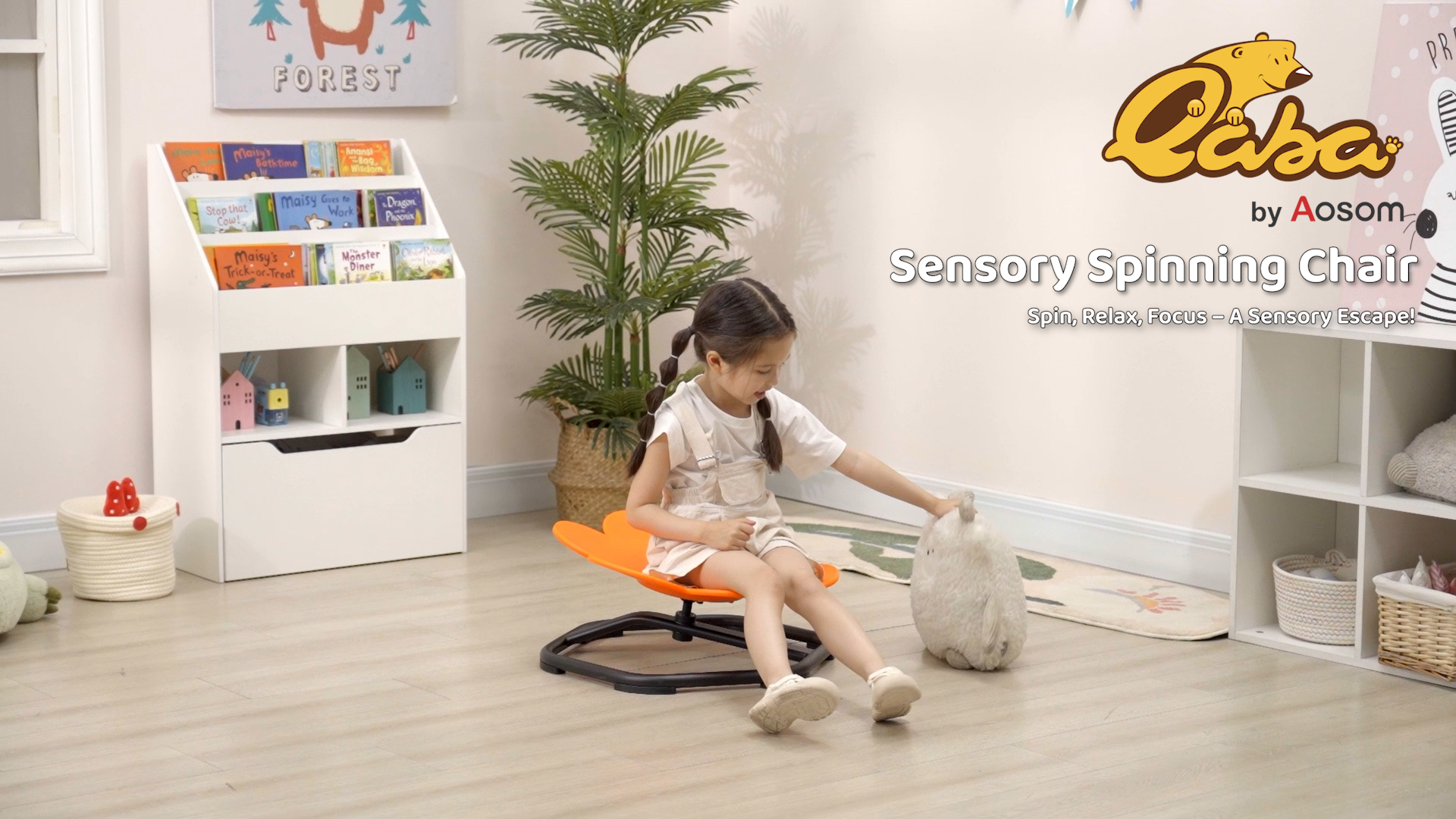 Amazon.com: Qaba Sensory Spinning Chair, Kids Swivel Chair, Flower 