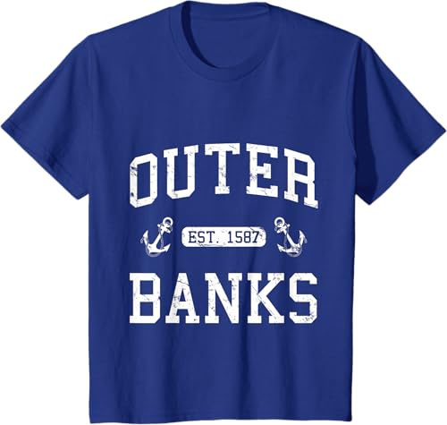 Miniatura 6 de Outer Banks NC North Carolina T-Shirt Black,Navy Blue,Asphalt Grey,Dark Heather Grey,Royal Blue