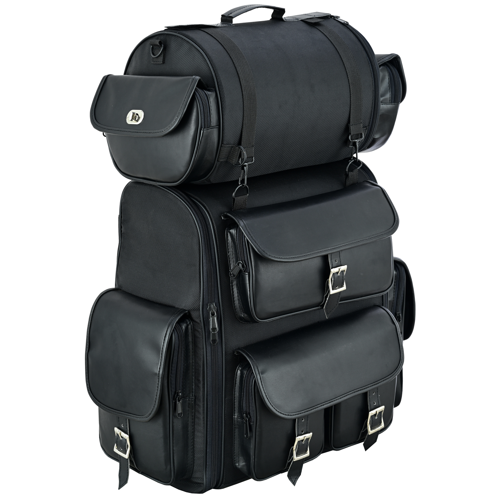 Sissy Bar Bag Motorcycle Luggage - Removable Travel Side Bags, Universal Fit For Harley & More