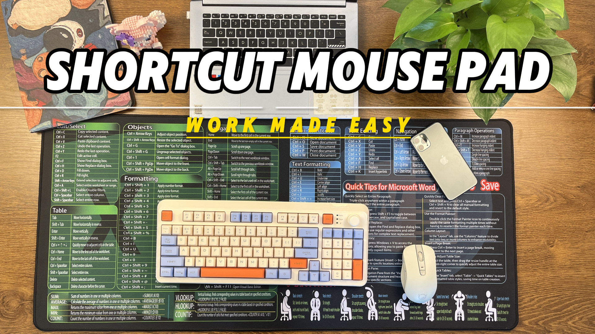 Amazon.com: secret corner excel&Word Cheat Sheet Mousepad,XXL 35.4