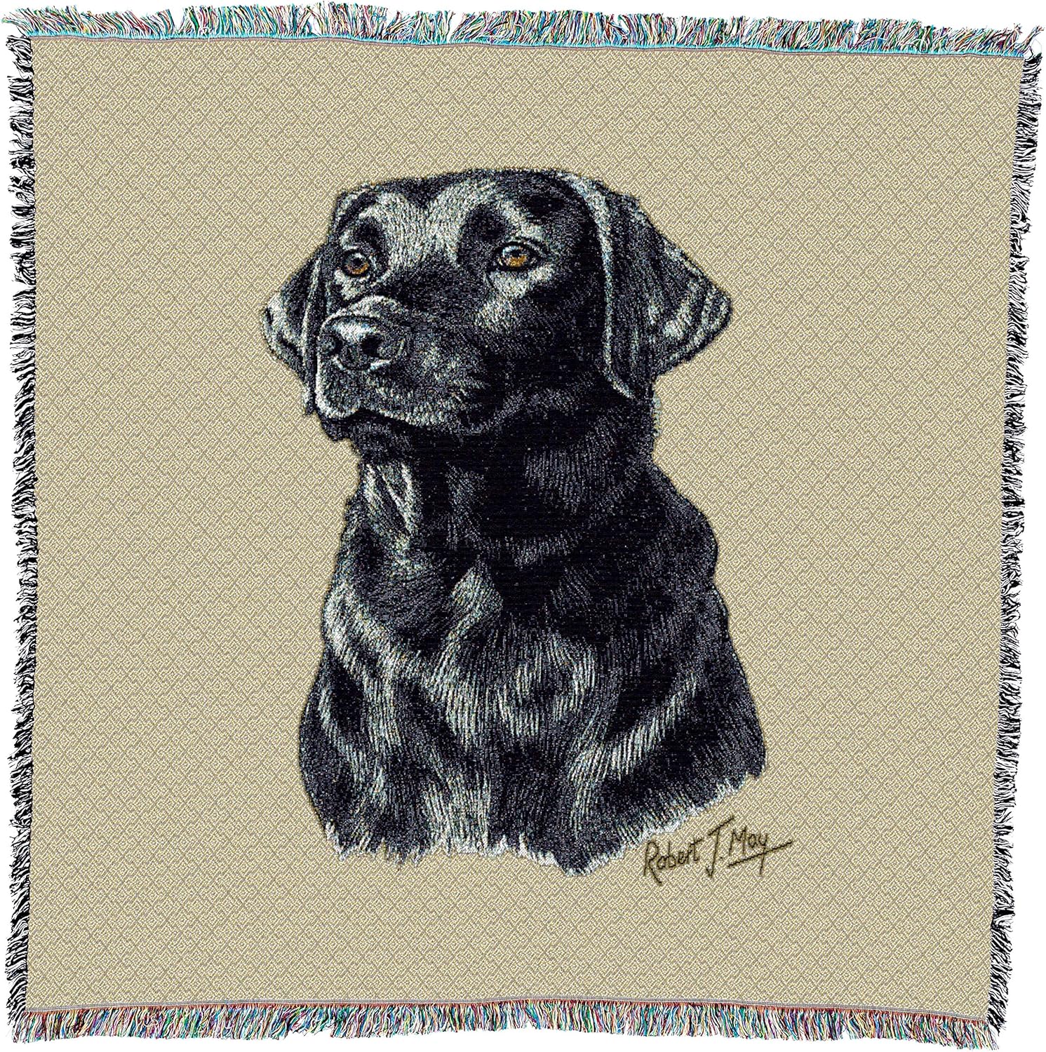 Pure Country Weavers Labrador Retriever Black Lab Lap Square Blanket by Robert May - Sporting Group - Gift for Dog Lovers - Tapestry Throw Woven from Cotton - Made in The USA (54x54)