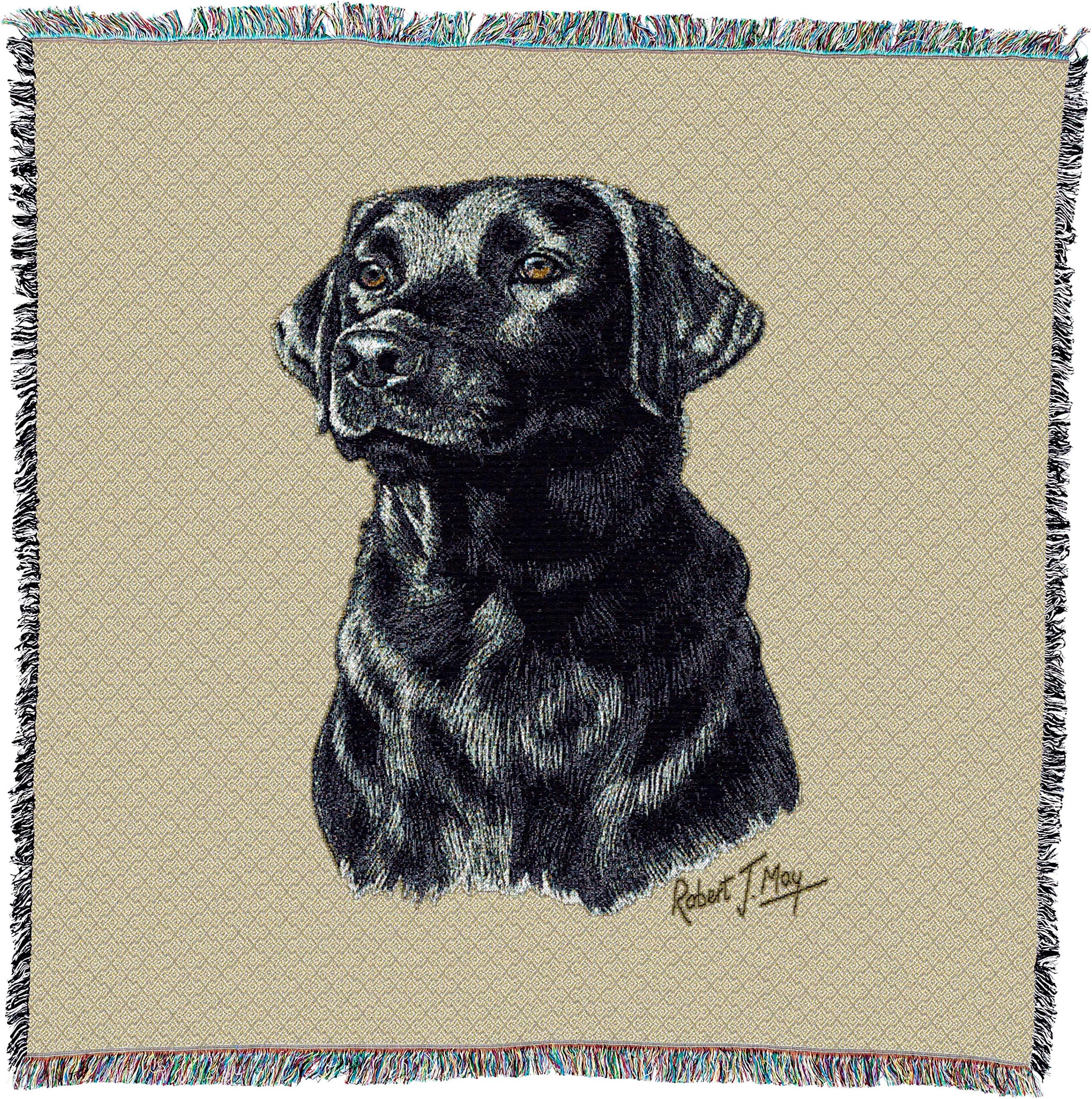 Pure Country Weavers Labrador Retriever Black Lab Lap Square Blanket by Robert May - Sporting Group - Gift for Dog Lovers - Tapestry Throw Woven from Cotton - Made in The USA (54x54)