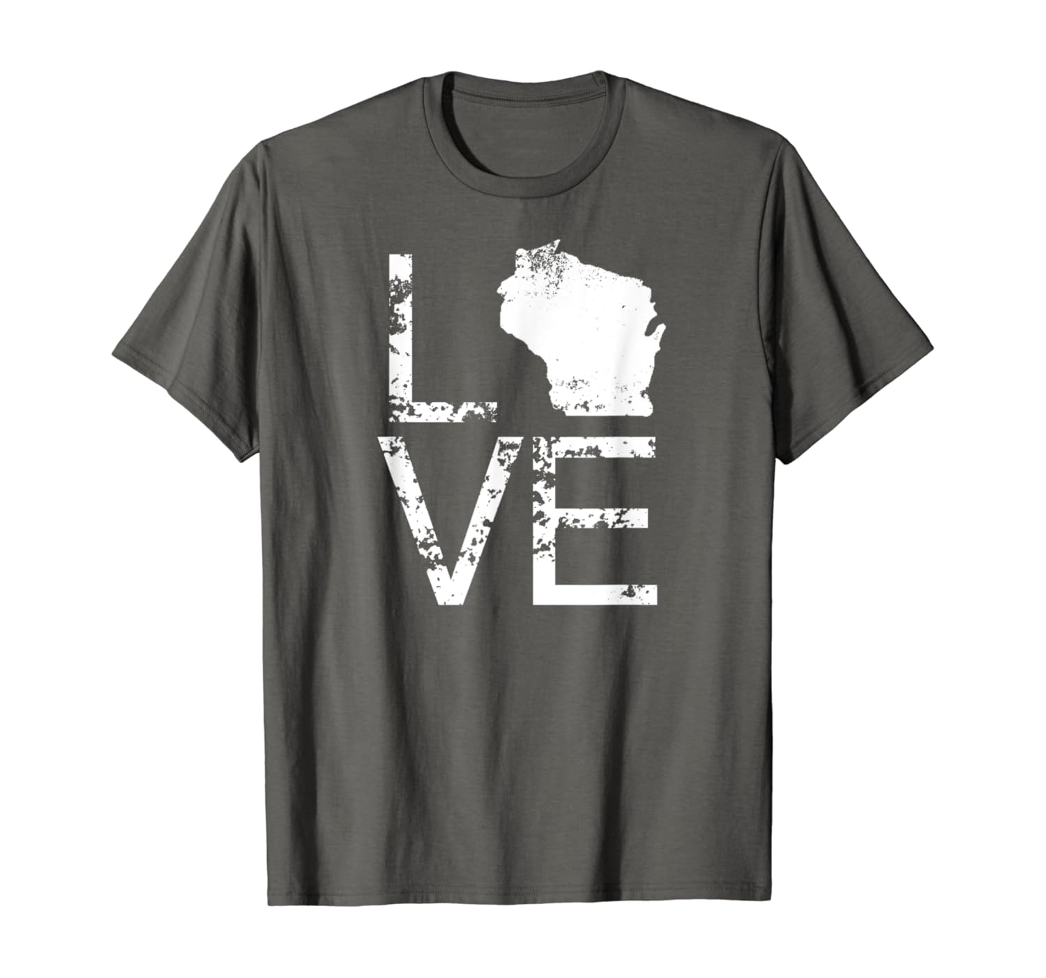 Vintage Wisconsin Love Map In Place Of O WI State T-Shirt