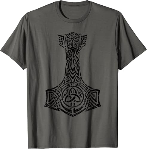 Thors Hammer Mjolnir - Camiseta de mitología nórdica vikinga Gris