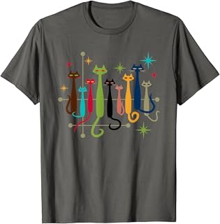 Mid-Century Modern Cats Vintage Retro MCM 1950s Style T-ShirtOEKO-TEX STANDARD 100