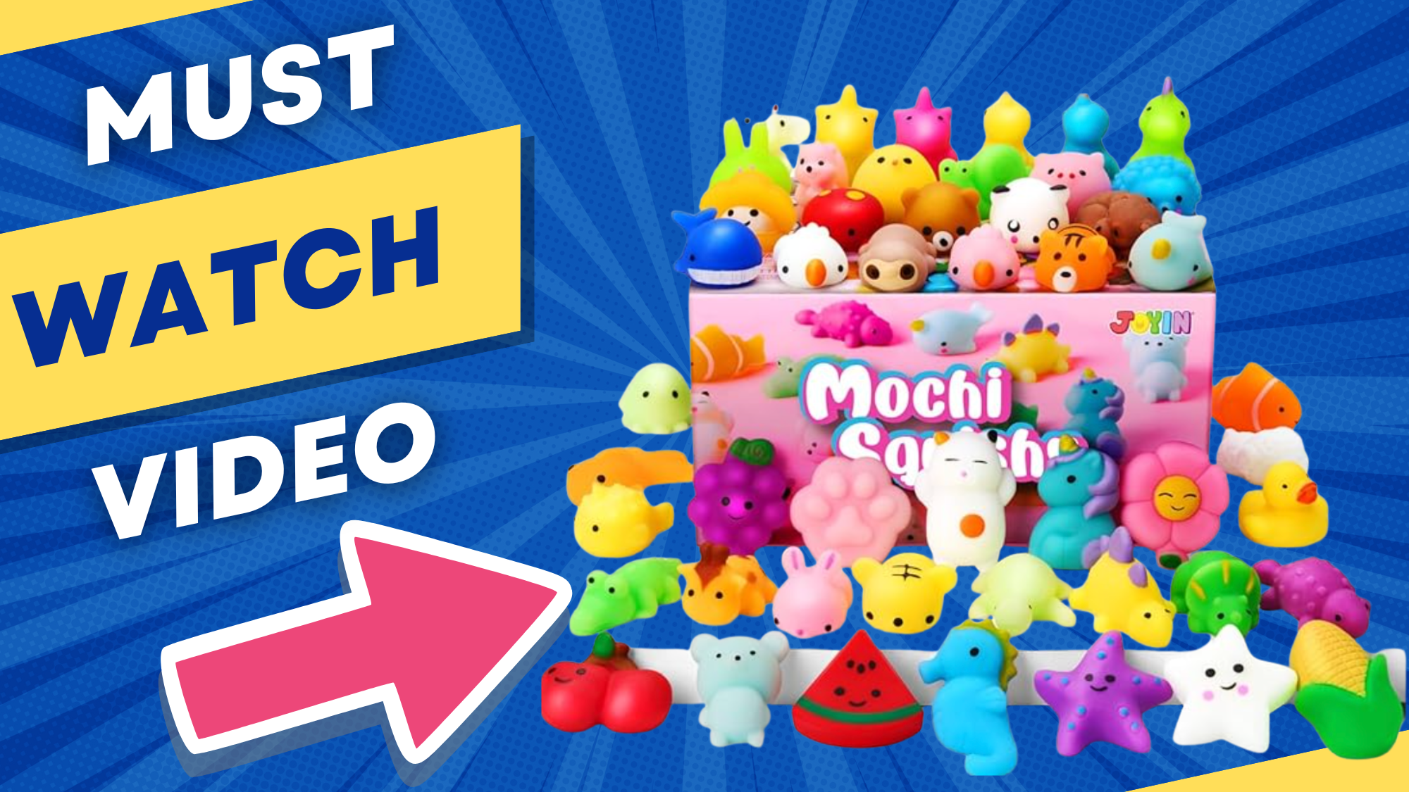 Watch Must Watch Video - 100 Pack Mochi Squishy Toy Set Review on