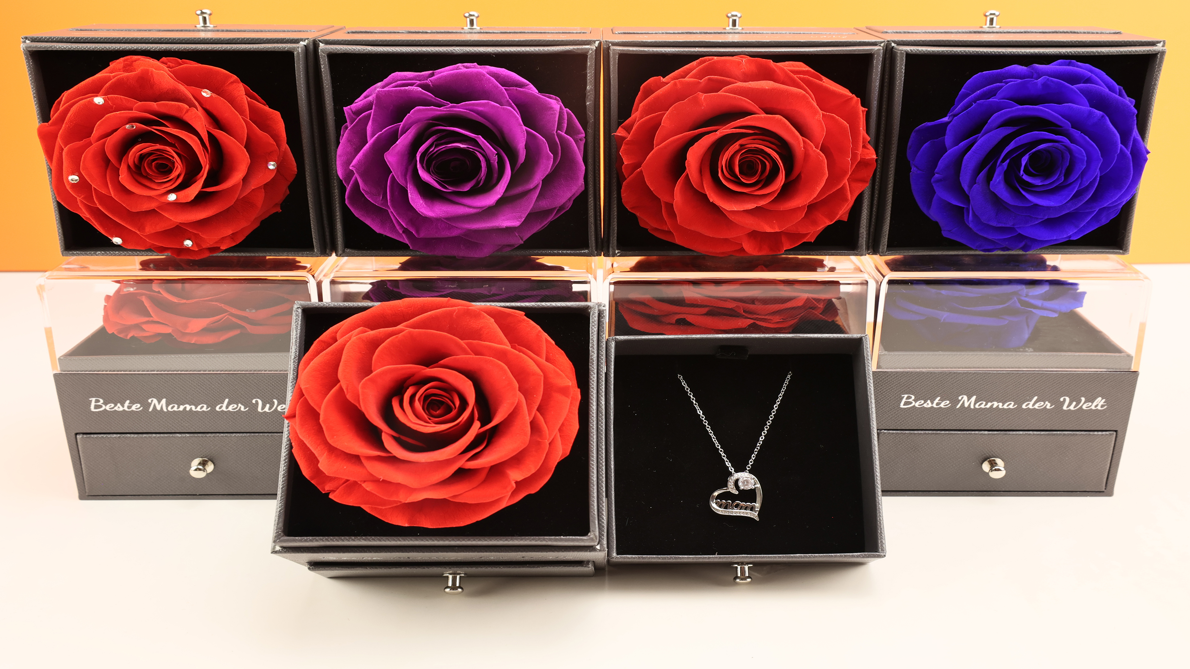 Rosa Eterna Con Collana Argento Regalo Per Mamma - Vera Rosa Stabilizzata, Scatola 'Migliore Mamma Del Mondo', Per Compleanno E Natale - Foto 7