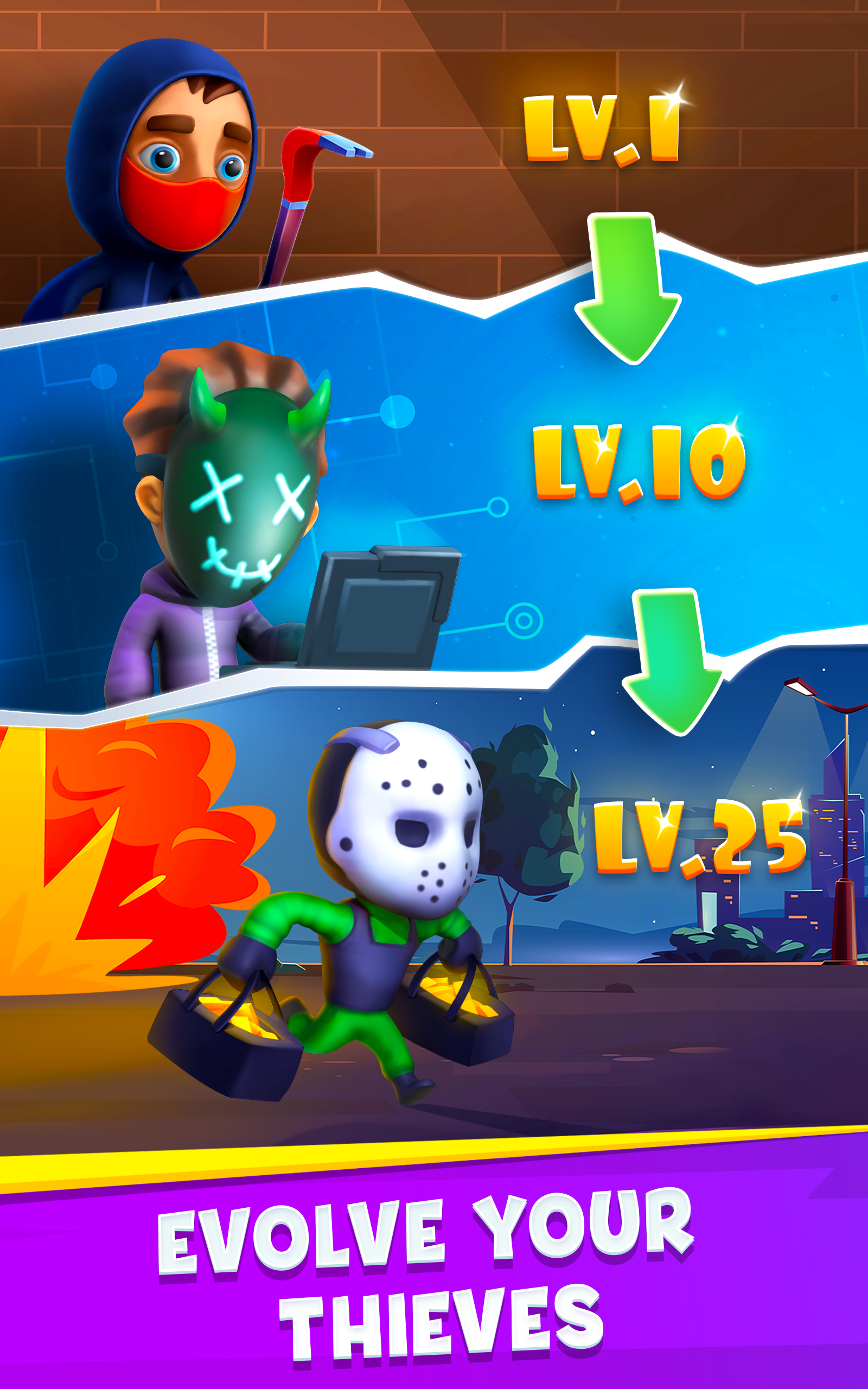 Merge Robber Merge Robbers: become a legendary thief idle king in a tycoon game ...