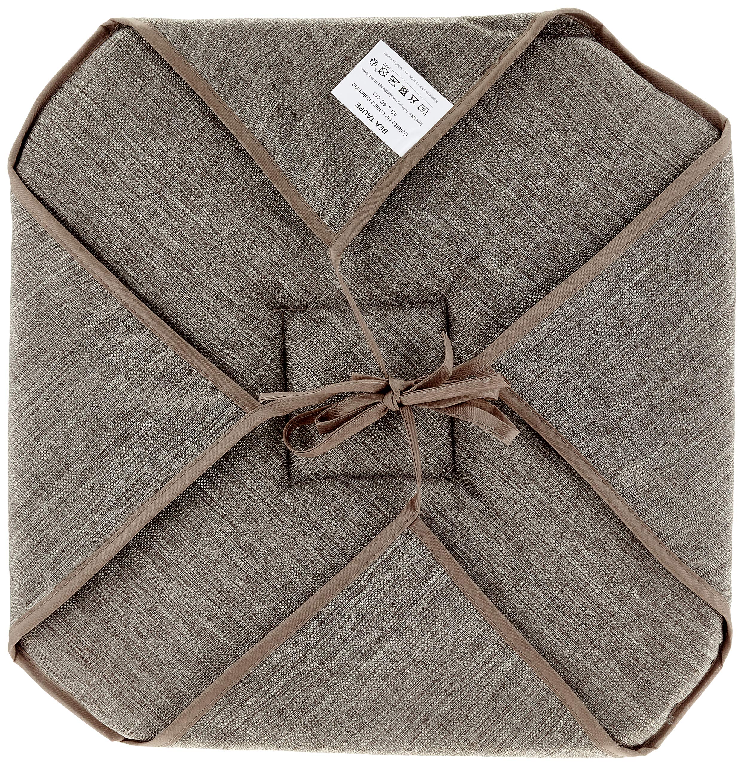 Galette De Chaise STOF 40x40 Cm - Polyester Charbon - Confortable Et Élégante - Easy Entretien