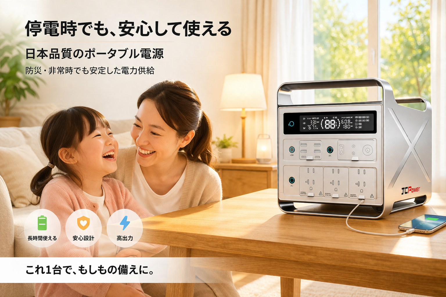 Amazon.co.jp: 【日本製・国内メーカー】JCPower ポータブル電源