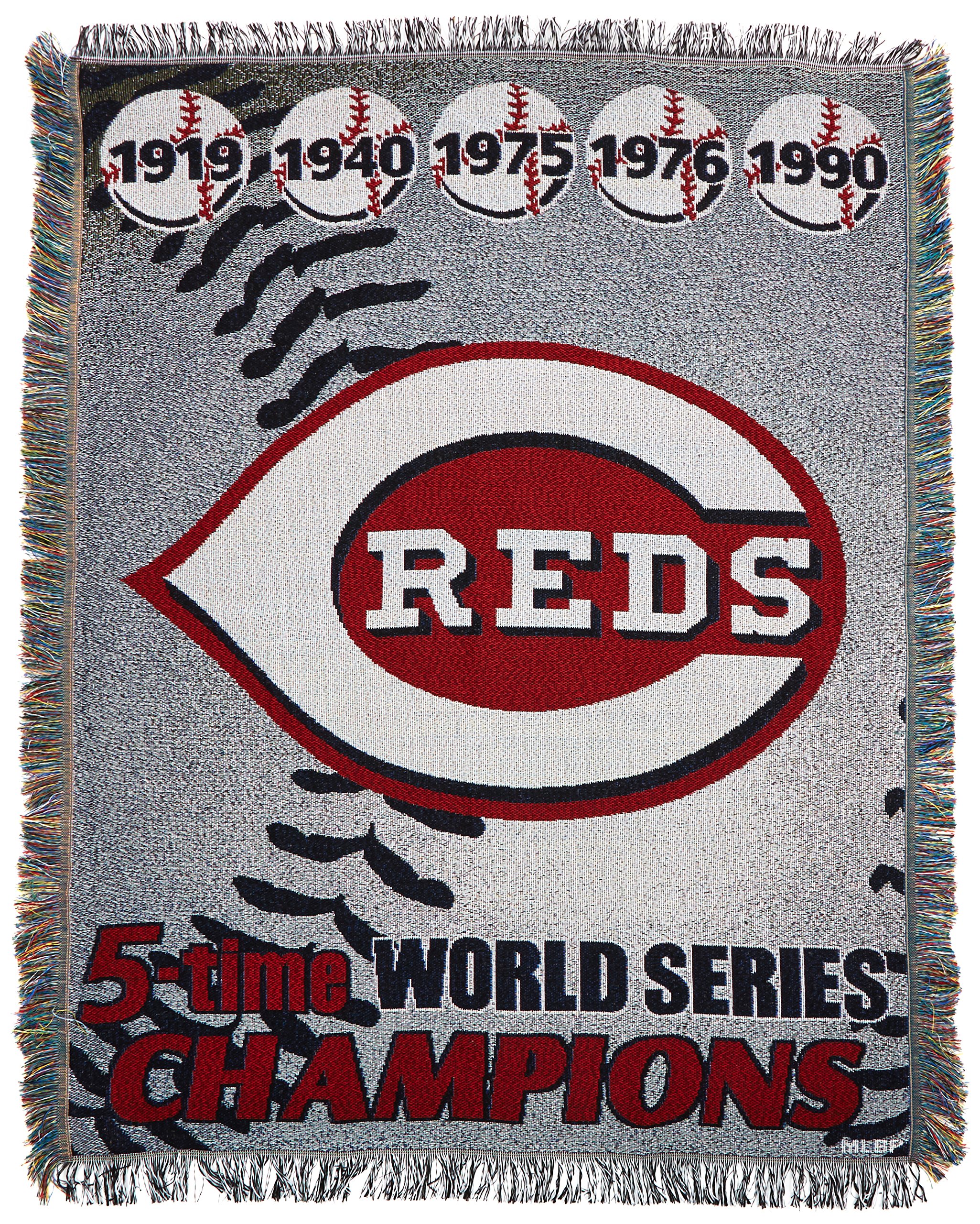 The Northwest Company MLB Cincinnati Reds Woven Tapestry Throw Blanket, 48