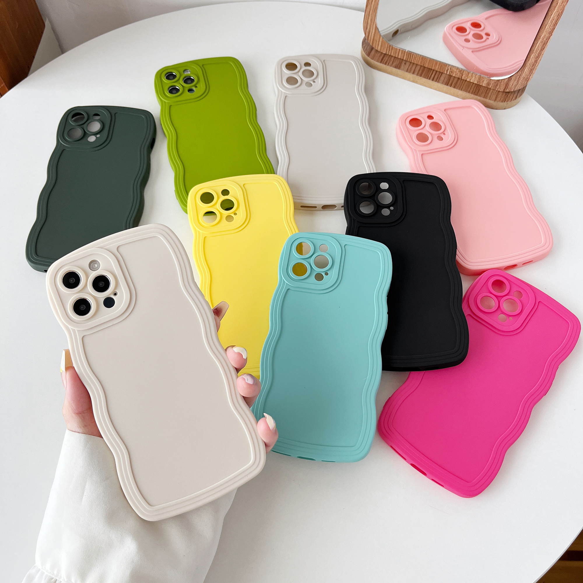 Amazon.com: Caseative for iPhone 12 Pro Max Case,Solid Color Curly