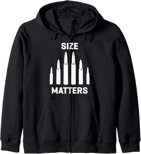 Size Matters Bullet Gun T-Shirt Zip Hoodie