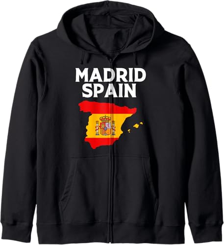 Spanish Map Espana Flag Madrid Spain Zip Hoodie