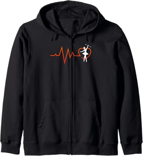 Majorette Heartbeat Gymnastics Baton Twirling Zip Hoodie