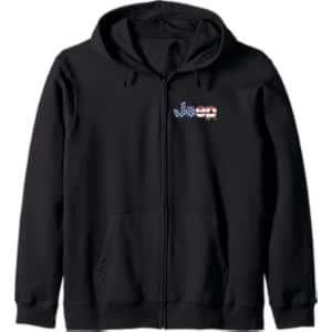 Jeep Flag Wordmark Logo Officially Licensed Zip Hoodie
