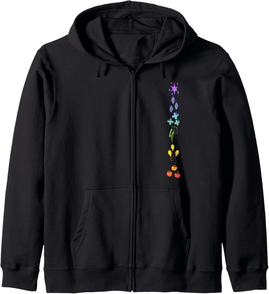 My Little Pony: Friendship Is Magic Rainbow Ponies Aligned Zip Hoodie