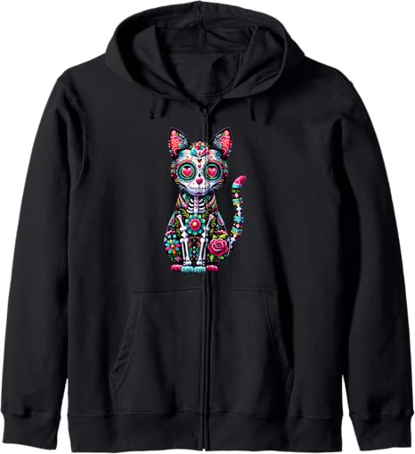 Cinco de Mayo Fro Skeleton Cat Sugar Skull