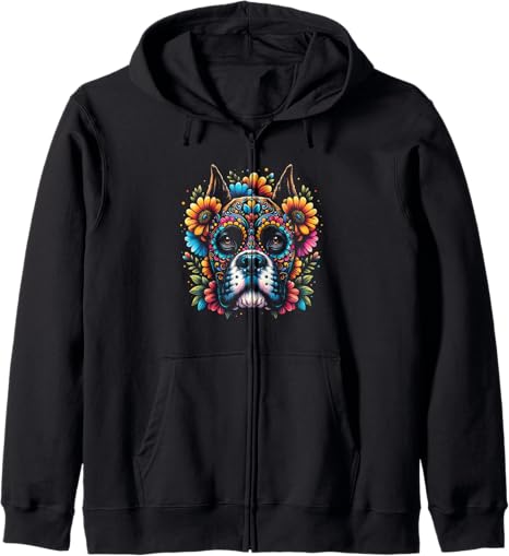 Boxer Dog Cinco De Mayo Sugar Skull Flower