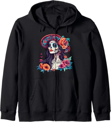 Vibrant Mexican Folklore Skull Art Design