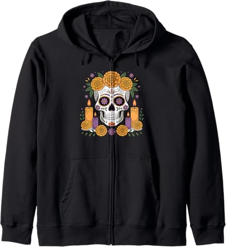 Sugar Skull Marigold Tee Shirts for Day of Dead