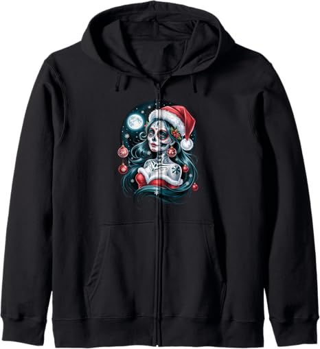 Christmas Skull Gifts Artistic Holiday Santa Tee