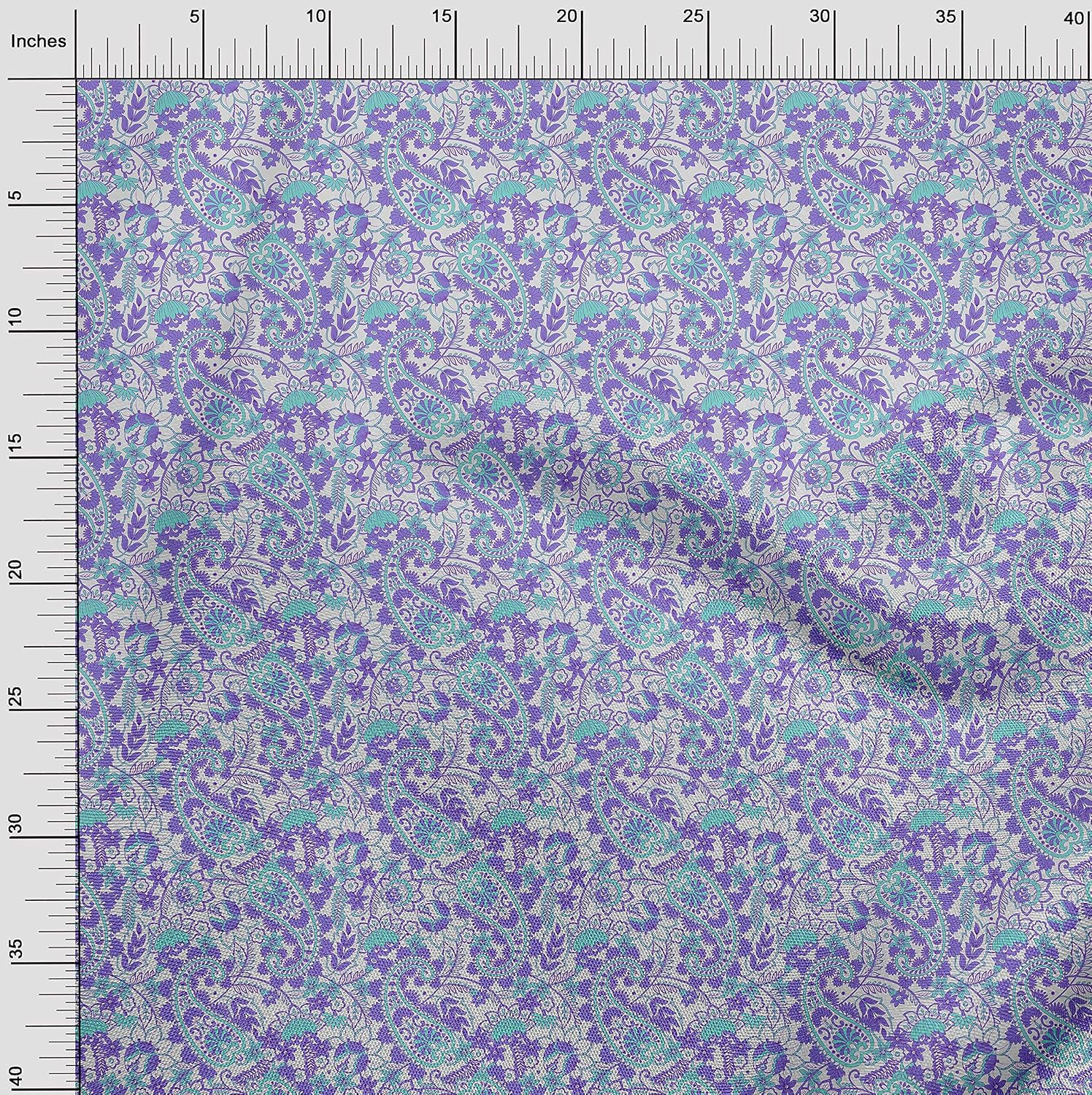 oneOone Georgette Viscose Amethyst Fabric Paisleys Quilting Supplies Print Sewing Fabric By The Yard 42 Inch Wide