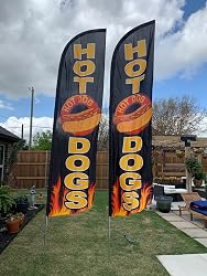Hot Dogs 2 1/2 ft X 11 1/2 ft Windless Flag