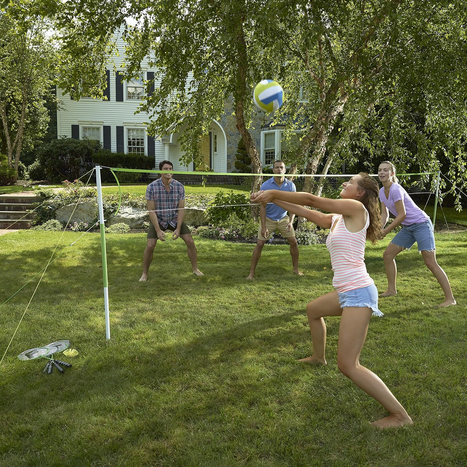 Franklin Sports Intermediate Badminton/Volleyball Set