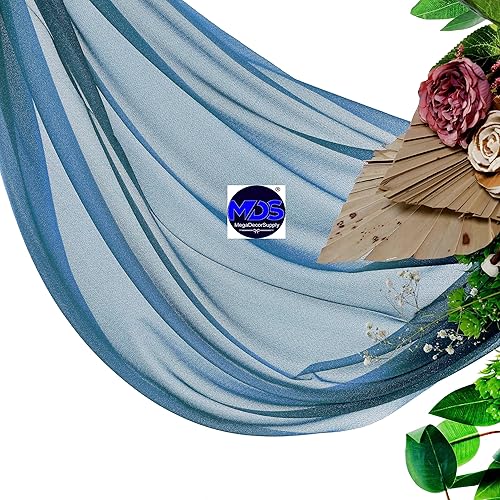 Miniatura 4 de MDS - Paquete de 2 paneles de cortina para arco de boda (30 pulgadas de ancho x 20 pies de largo) tela de gasa transparente para boda, ceremonia,