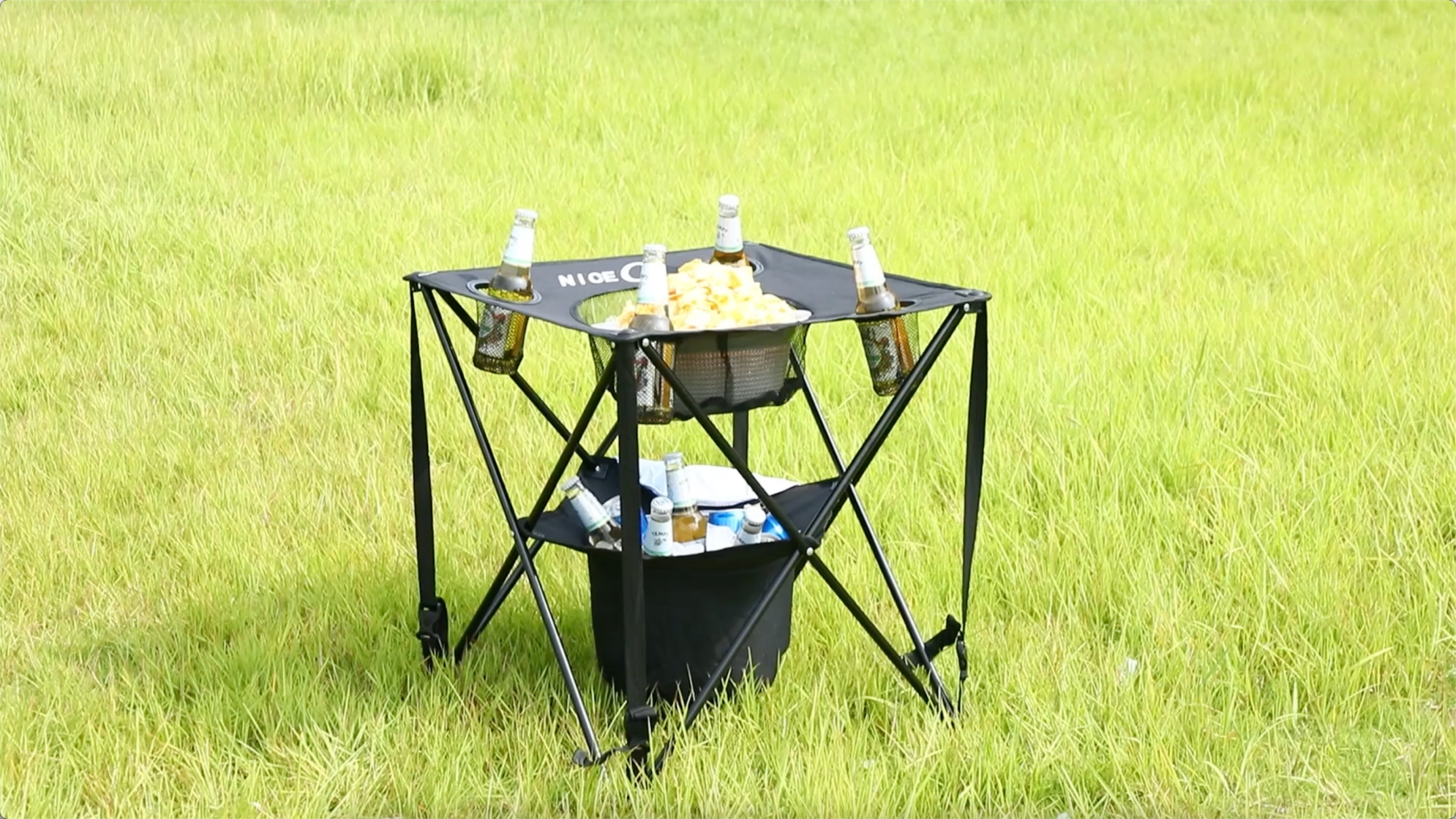 Nice C Camping Table with Cooler Mesa de Camping Plegable con Enfriador Negro 4x6x31 pulgadas miniatura 7