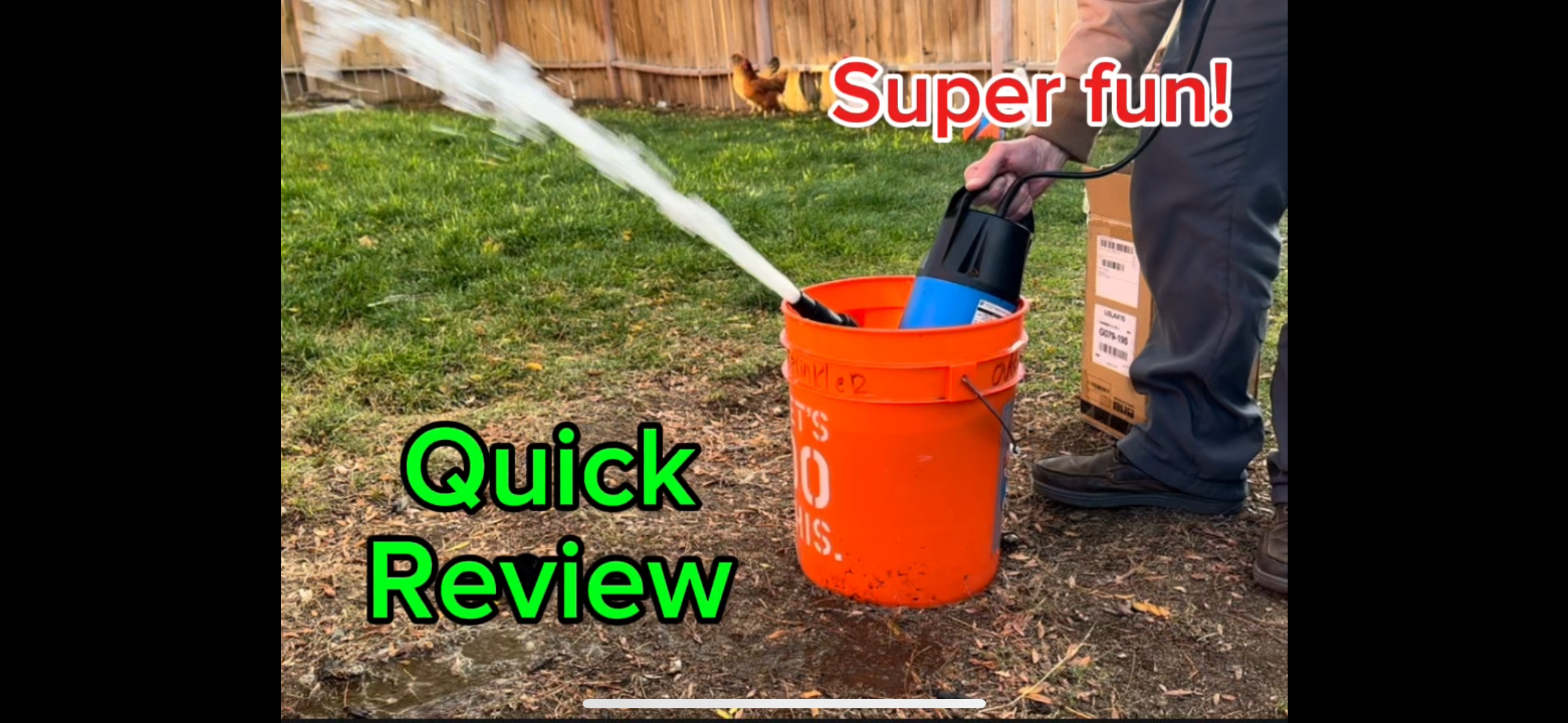 Water being discharged from the pump hose