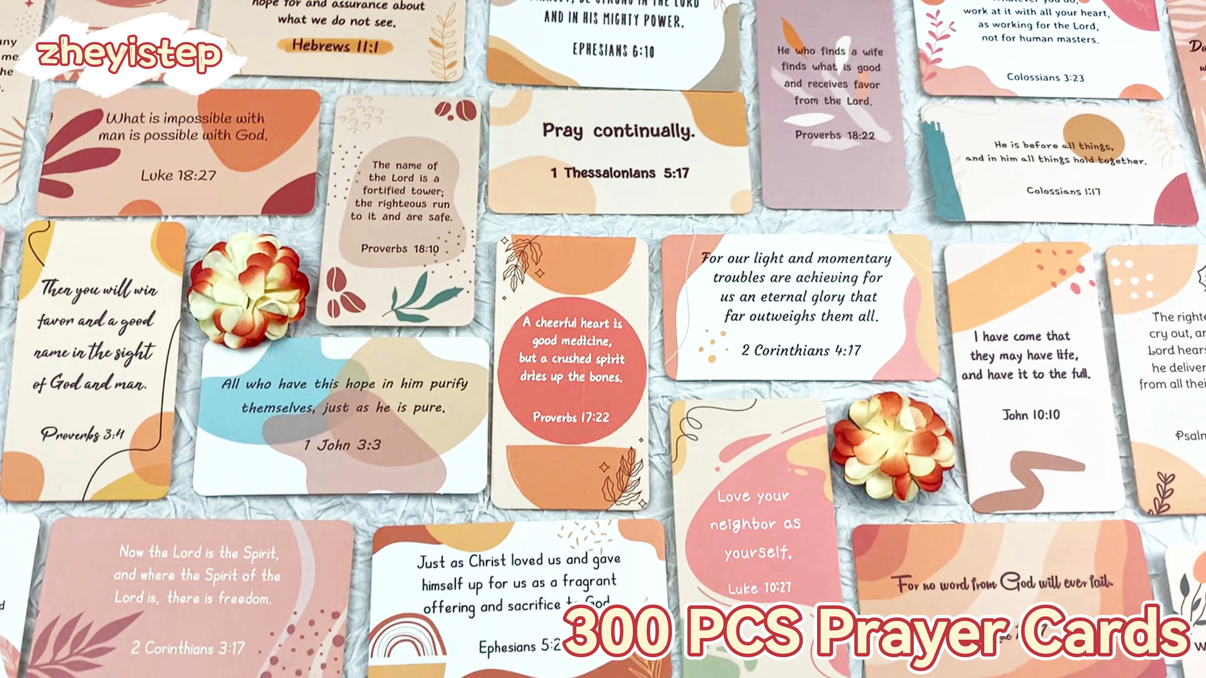 300 Gebetskarten Mini Scripture Grußkarten – Boho-Stil, 8,9 X 5,1 Cm, Mit Bibelversen