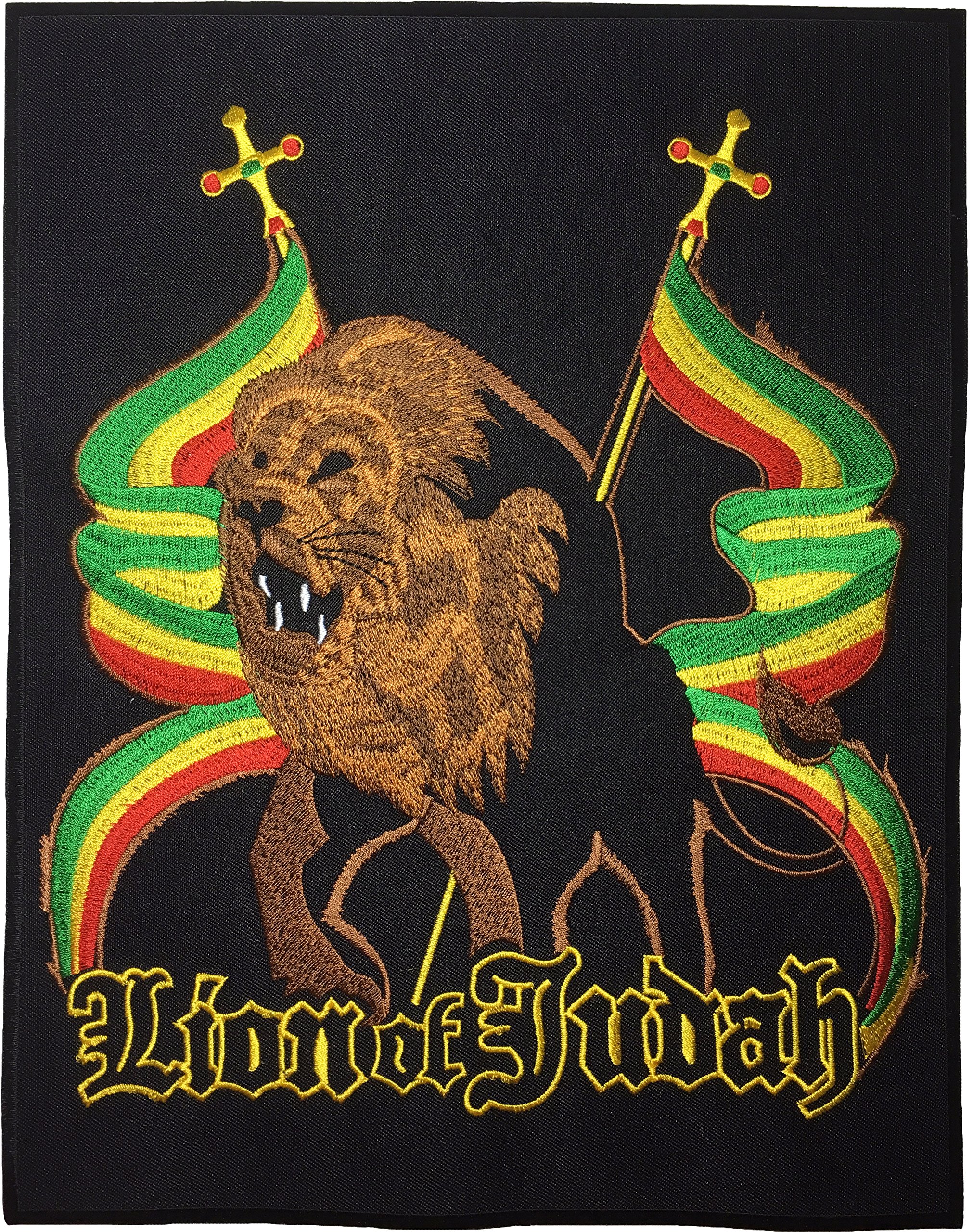 Papapatch Lion Rasta Flag Africa Reggae Jacket Vest Costume Embroidered Large Sew on Iron on Patch
