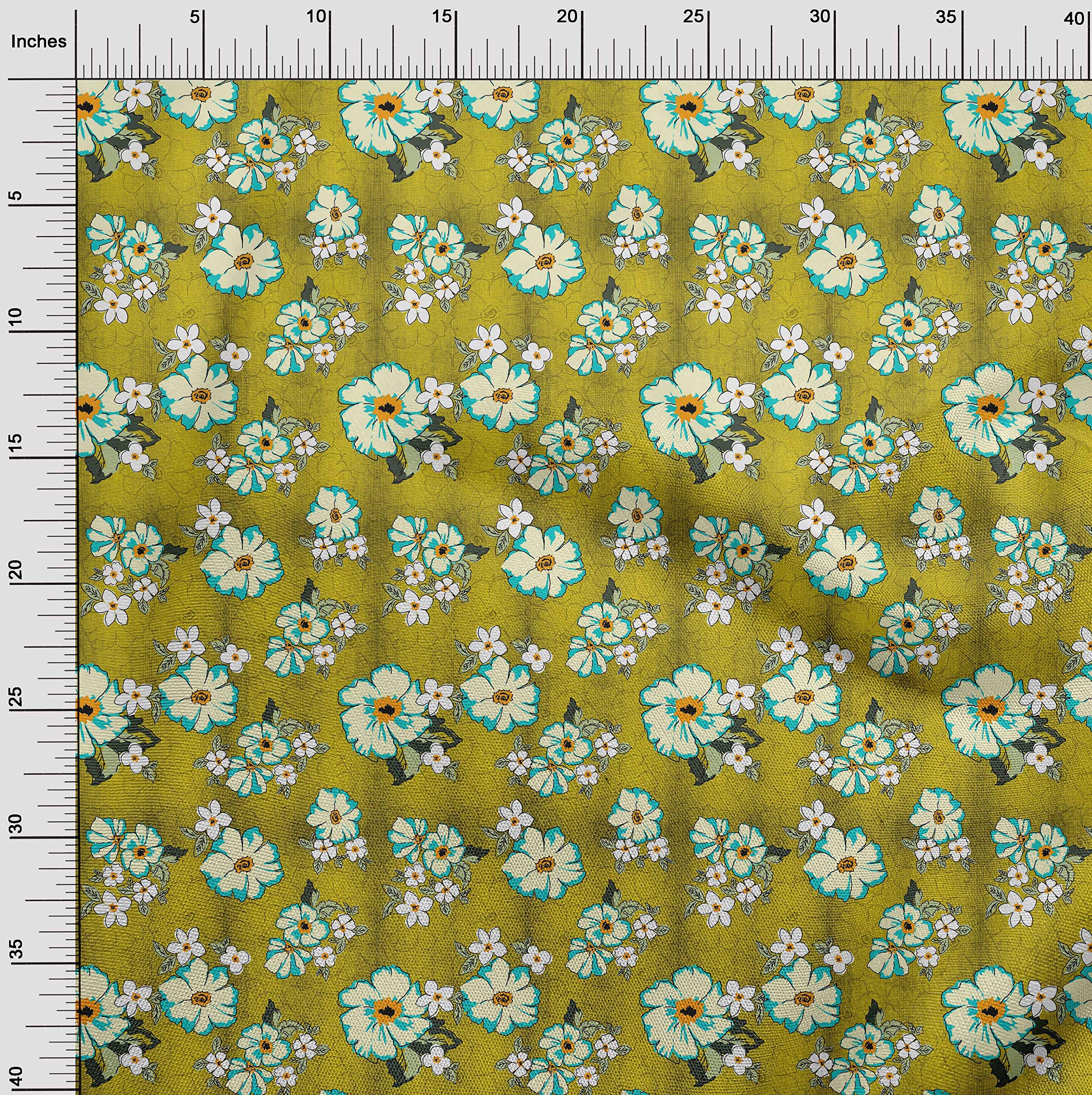 OneOone Jersey De Algodn Marrn Tela Floral Punteado Coser