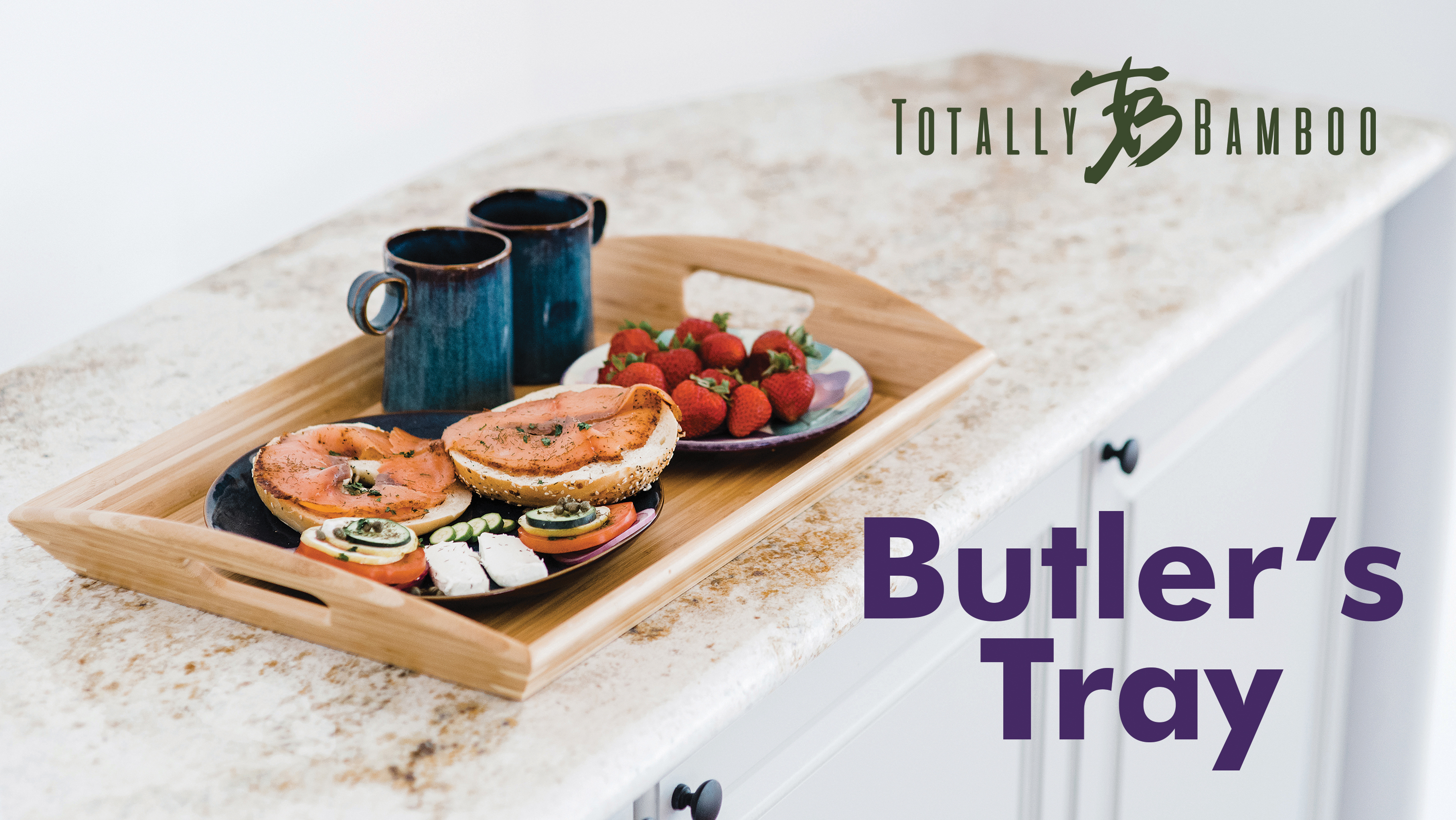 Amazon.com | Totally Bamboo Butler's Serving Tray with Handles