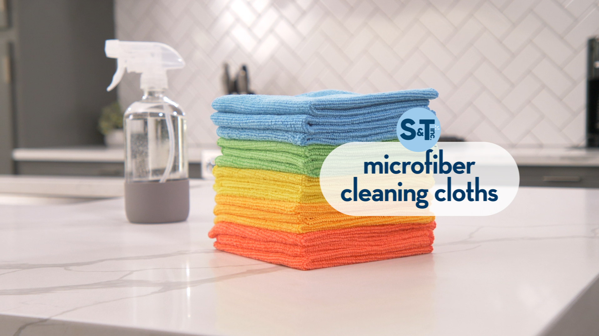 S&T INC. 50 Pack Microfiber Cleaning Cloth, Bulk Towels for 50 Pack, Assorted 75182096868