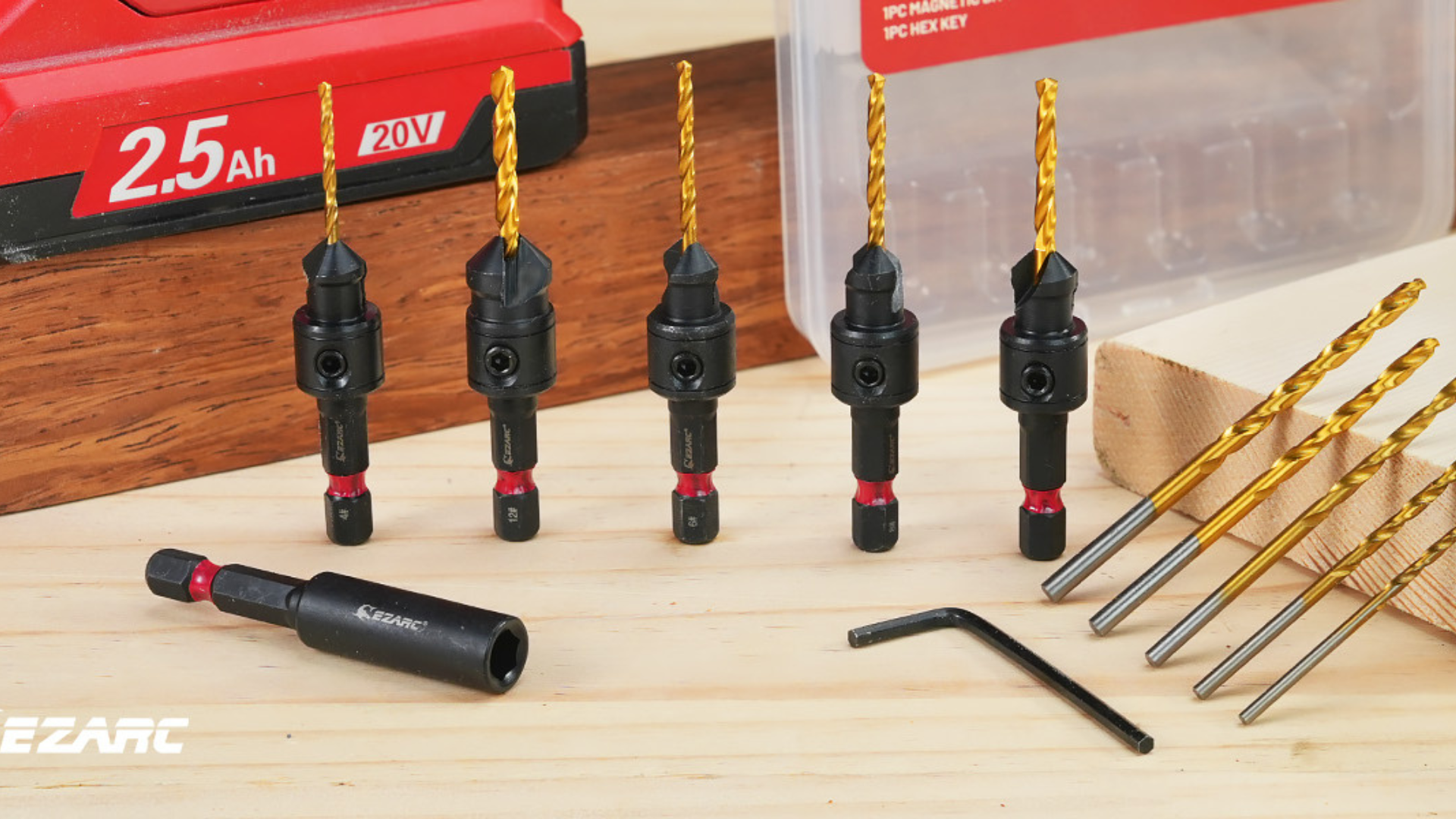 Watch EZARC Countersink Drill Bit Set 12 PCS on Amazon Live