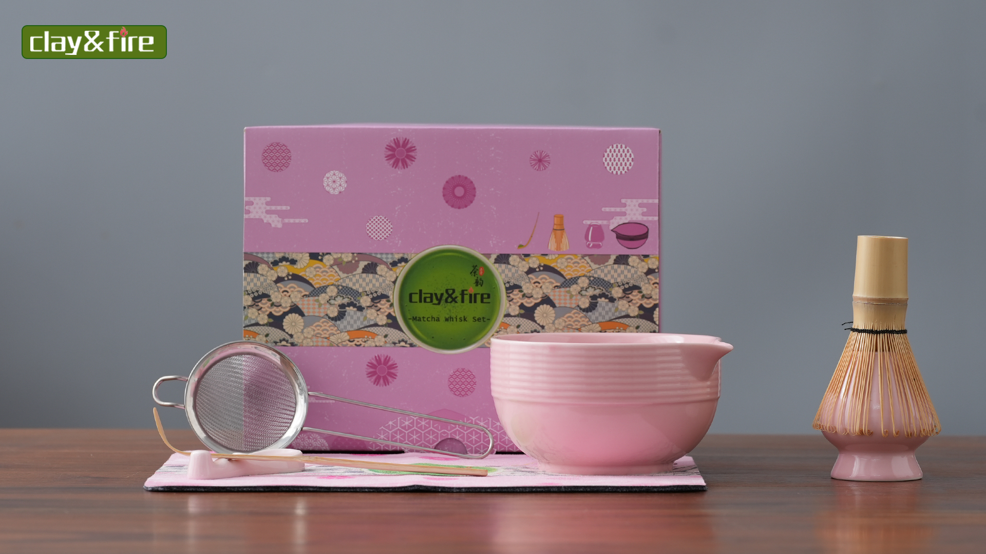 Clay&Fire Matcha Whisk Set, Ceramic Matcha Set, 15 OZ Matcha