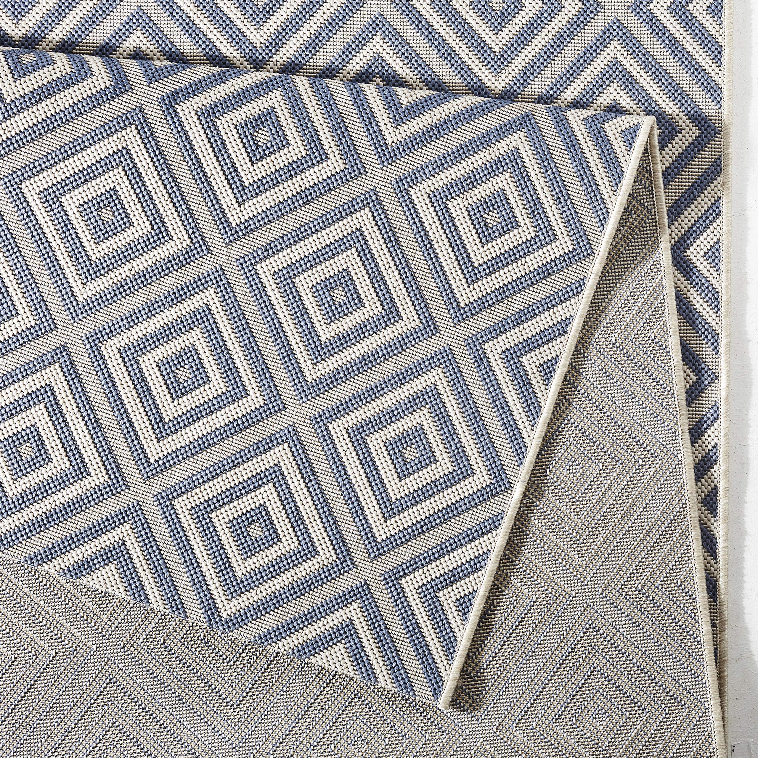 NORTHRUGS Tapis pour l'intérieur et l'extérieur - 140 x 200 cm - Résistant aux intempéries - Moderne - Motif géométrique à carreaux - Pour balcon, terrasse, jardin, jardin d'hiver, salon - Imperméable