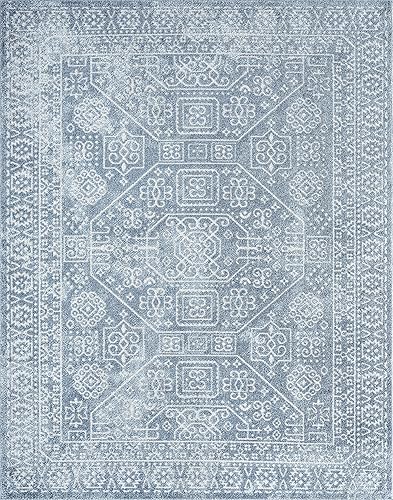 Miniatura 3 de Mabel - Alfombra de área azul de 5 x 7 pies, 5 x 7, alfombra de área para sala de estar, comedor, alfombra de dormitorio, alfombra de entrada