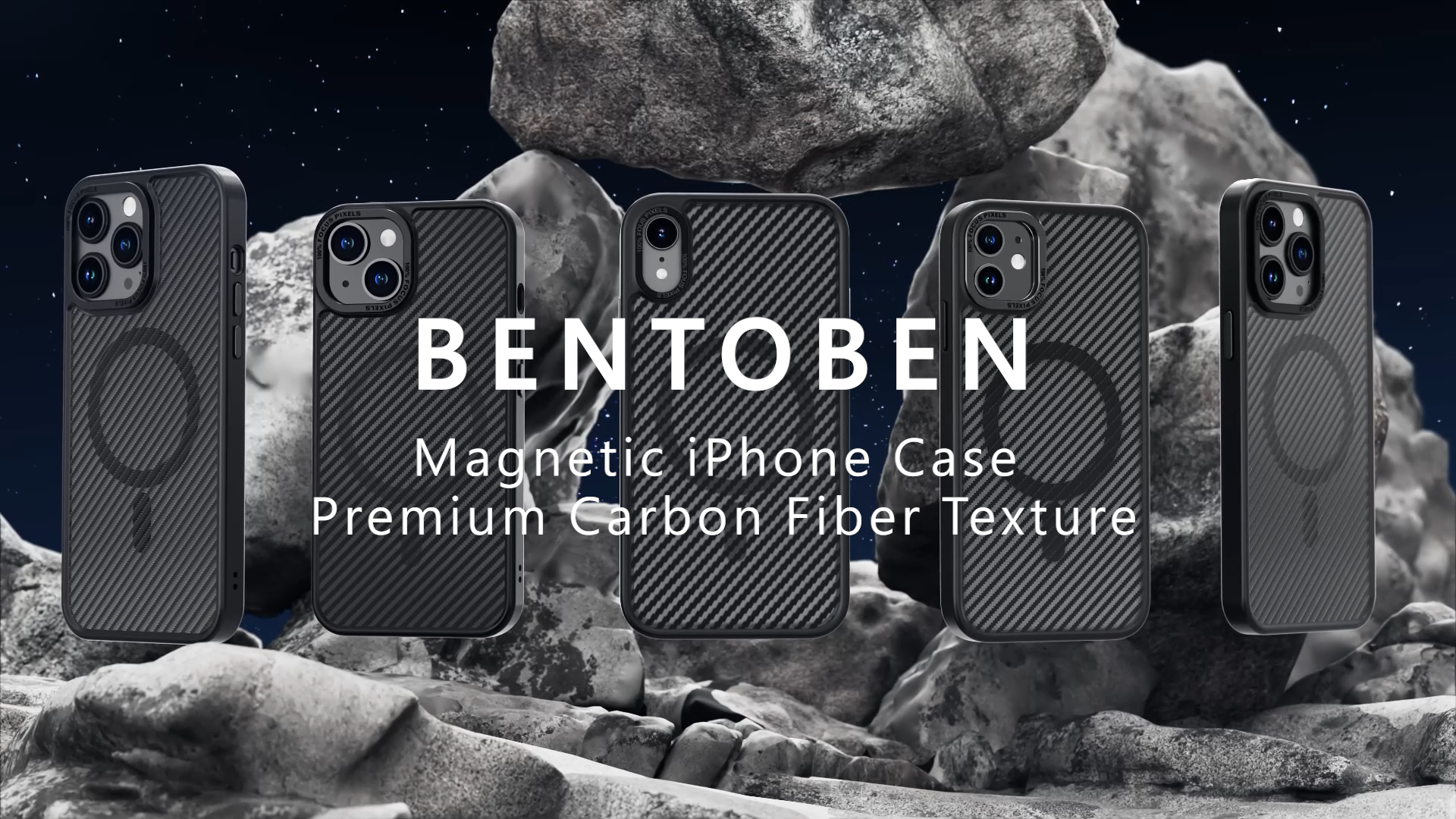 BENTOBEN Carbon Fiber For IPhone Air Case 2025 [Compatible With MagSafe - View #4