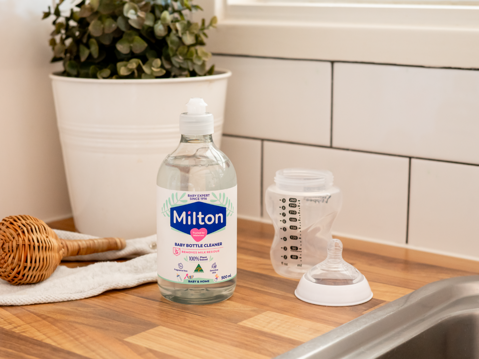 Milton Detergente Per Biberon 500ml - Rimuove Residui Di Latte E Batteri, Senza Profumo, 100% Vegetale - Foto 2