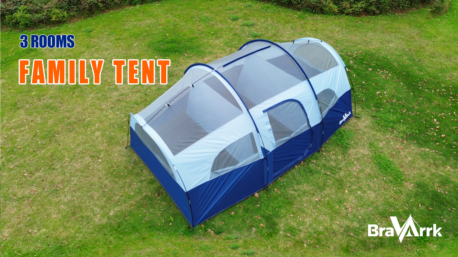 BravArrk Camping Tent for 8 Person, 3 Room Family Tent with Rainfly