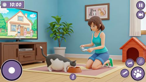 Simulateur de vie de chat enceinte virtuel, refuge pour animaux, jeux 3D – vue 3