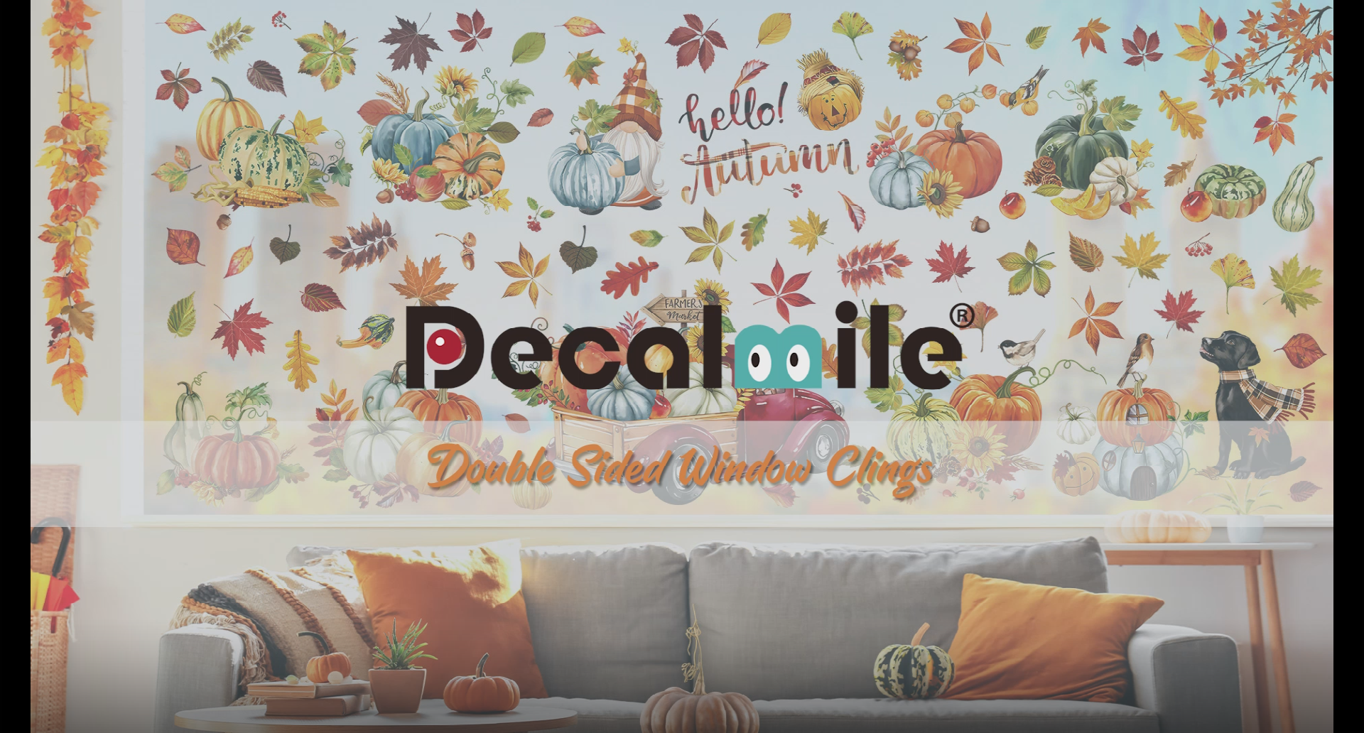 Amazon.com: decalmile Hello Fall Thanksgiving Pumpkin Window