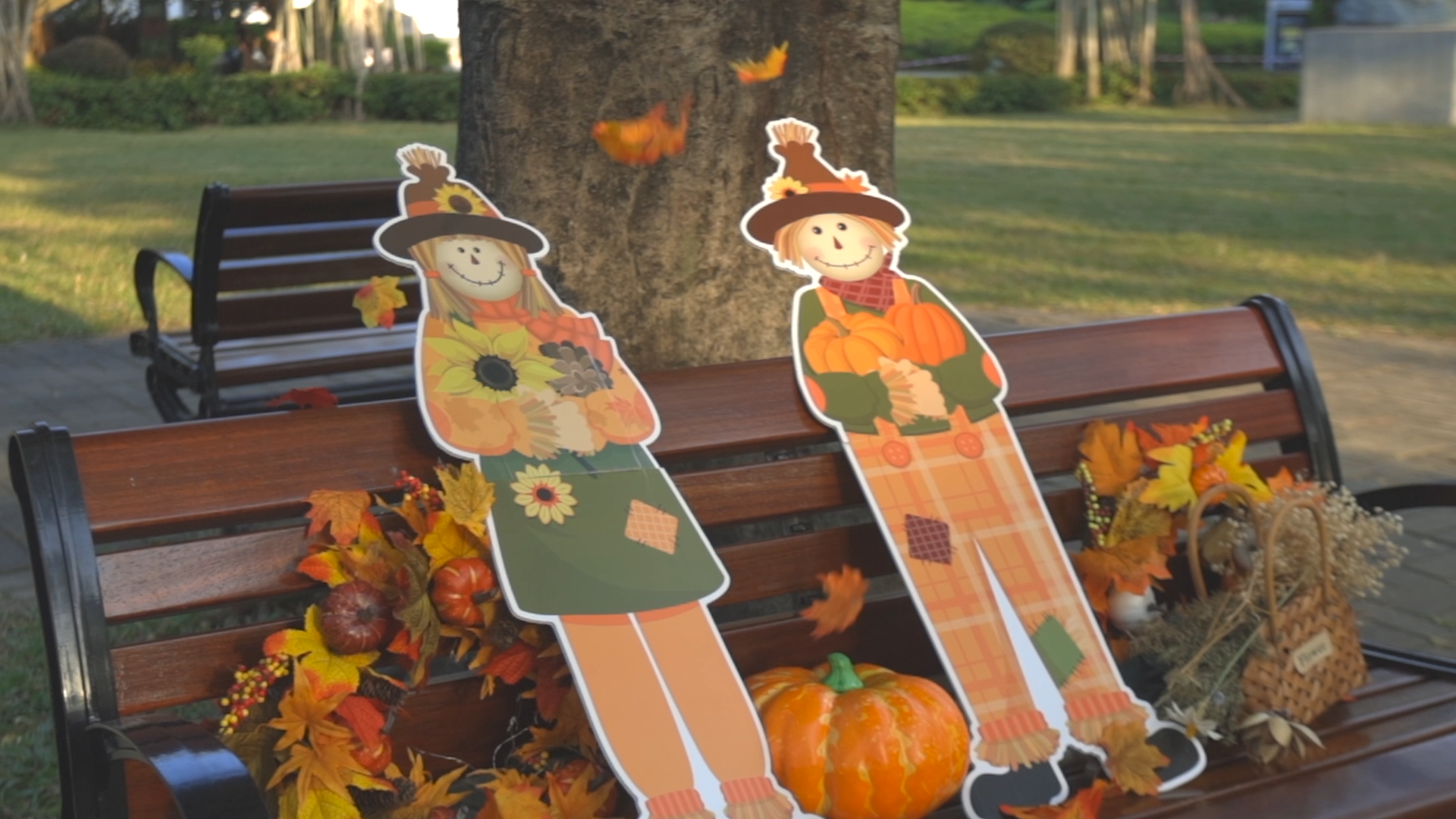Épouvantail De Jardin Décoratif - Poupée En Paille Debout, Pour Automne, Halloween, Thanksgiving - Décoration Extérieure - 8