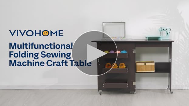 Amazon.com: VIVOHOME Folding Sewing Craft Table, Rolling
