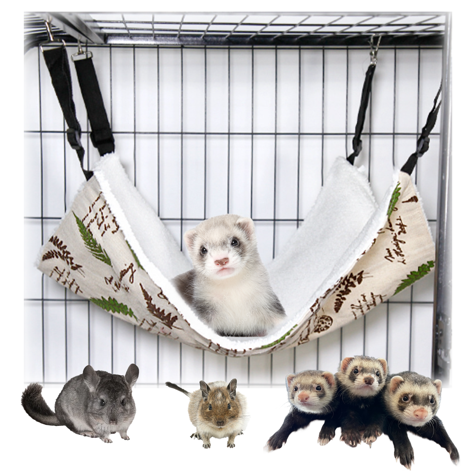 ゼブラ柄ラスト品フェレットハンモック小動物ハンモックニャンモック冬