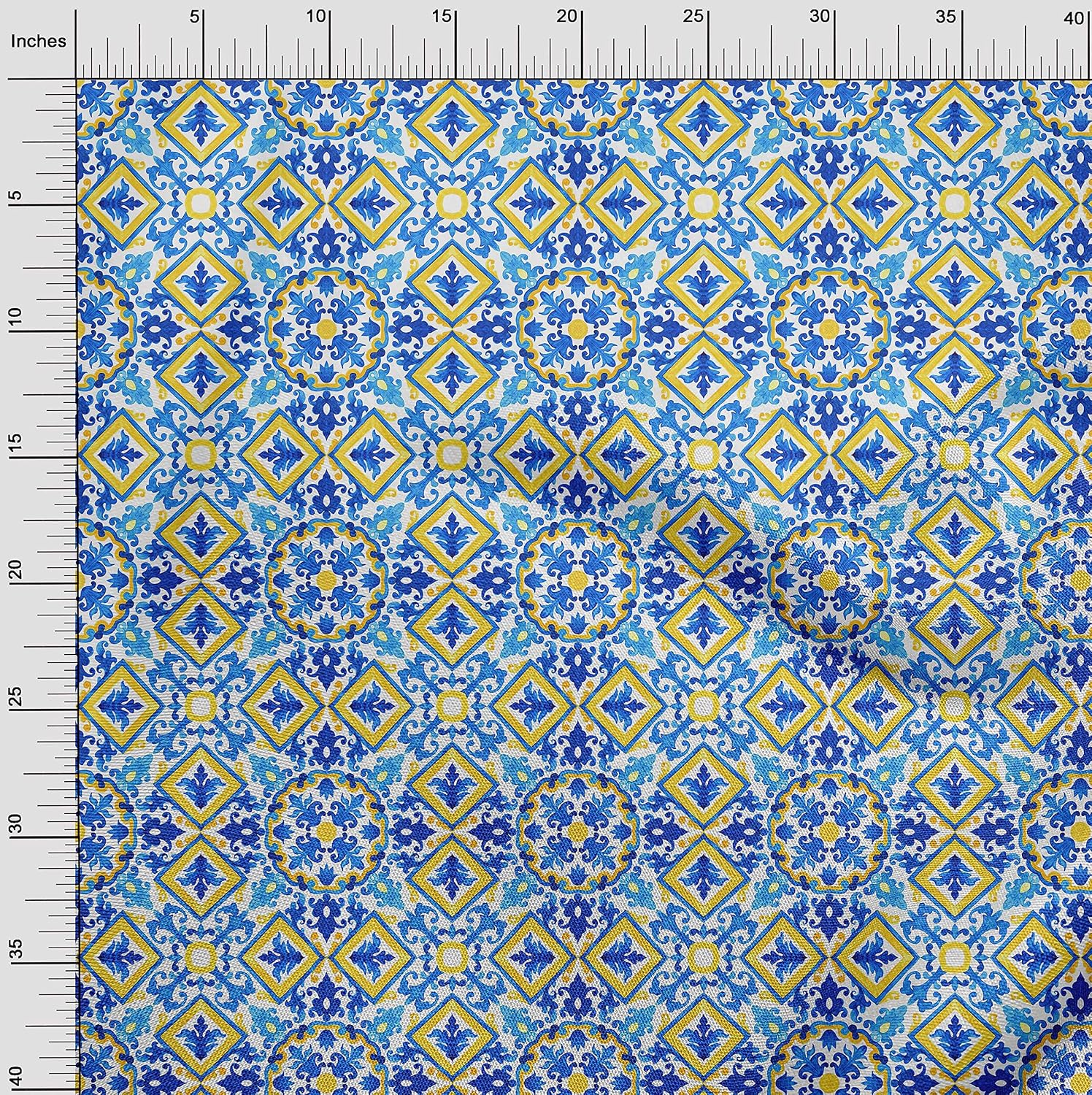 oneOone Cotton Flex Indigo Blue Fabric Block Sewing Material Print Fabric by The Yard 40 Inch Wide-24